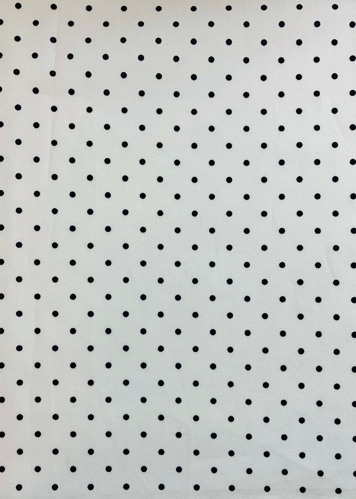 PRINTED CPOPLIN POLKA DOTS  97% COTTON/3% SPANDEX2-WHITE/BLACK051PRT-DOT1 - Elegant Textiles