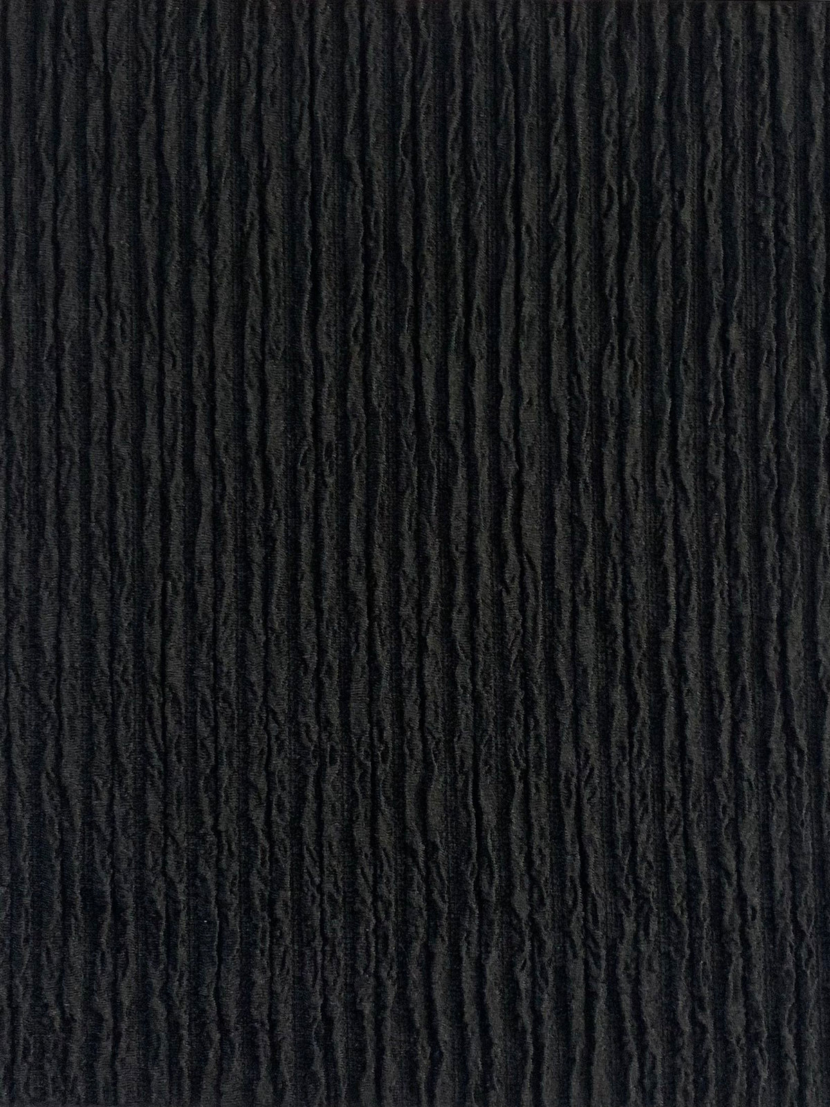 3D CRINKLED KNIT  96% POLYESTER/4% SPANDEX5M-BLACK413-3DCRKNIT - Elegant Textiles